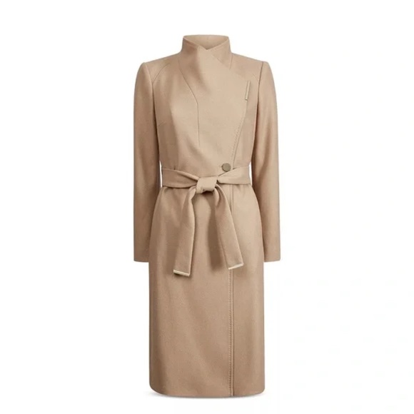 Ted Baker Midi Wool & Cashmere Wrap Coat - Picture 1 of 6